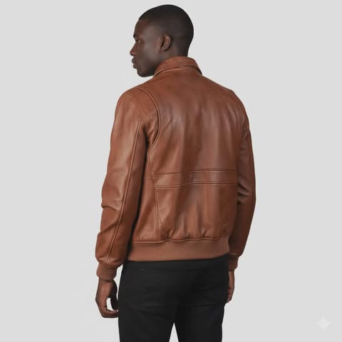 A2 Coffmen Brown Bomber Leather Jacket