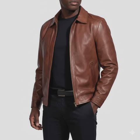 Men's Inferno Brown Leather Jacket