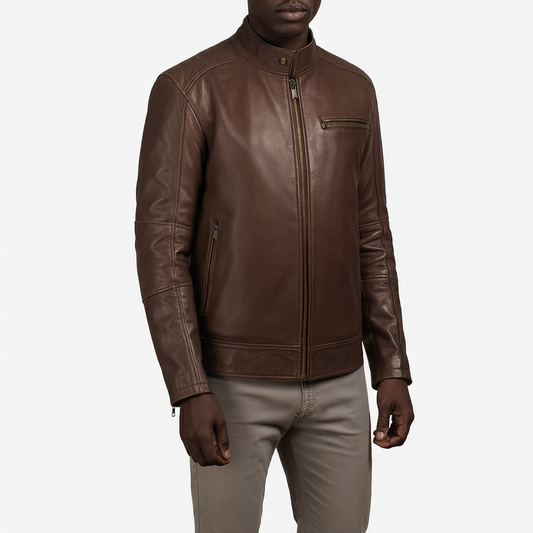 Dean Brown Biker Leather Jacket